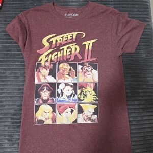 Street Fighter II Men's Short Sleeve Tee - Maroon
